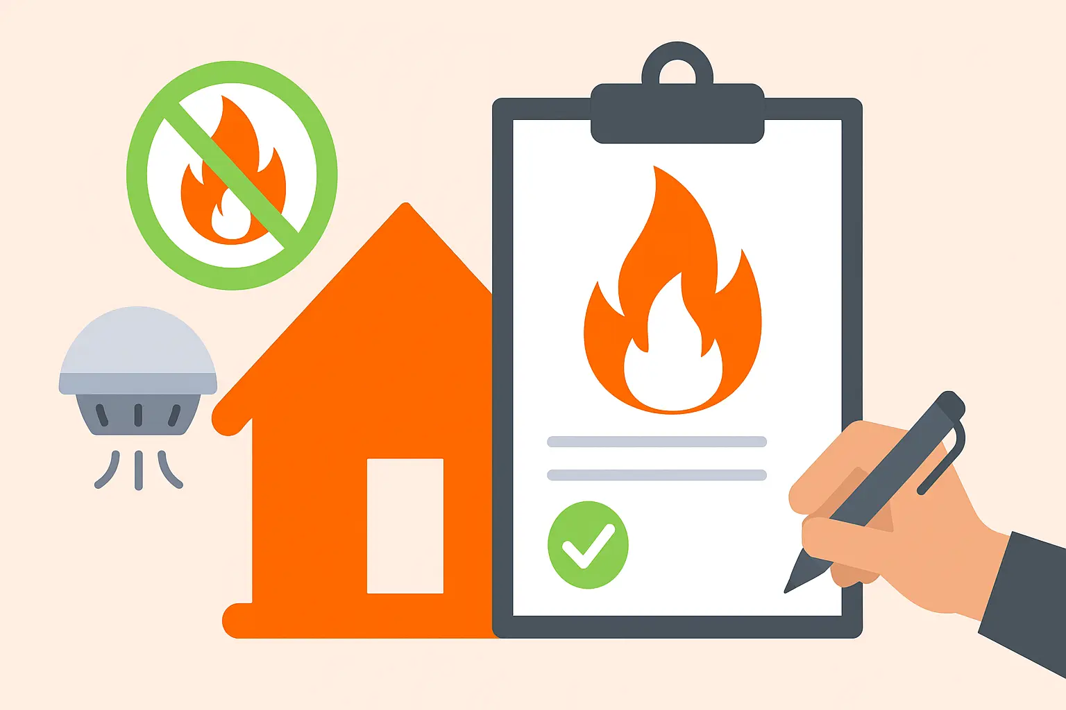 Infographie illustrant l'assurance incendie