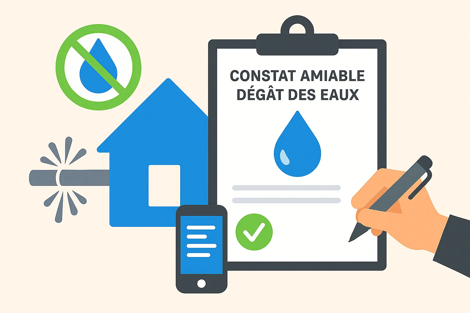 Constat amiable pour dégât des eaux