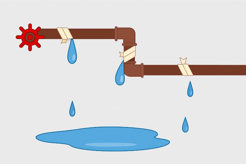 Robinet avec une fuite d'eau